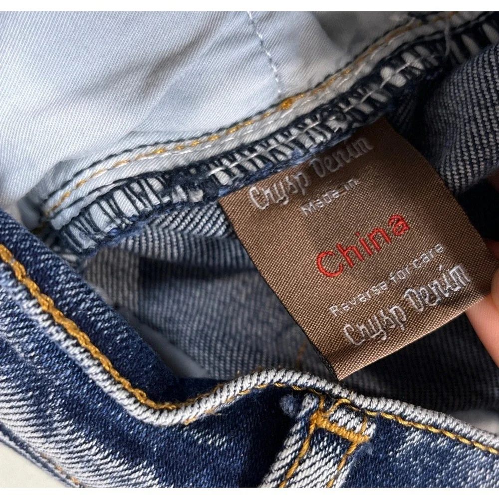 Crysp Denim Mens Mid-Rise Distressed Moto Biker Skinny Stretch‎ Jeans 36x32
